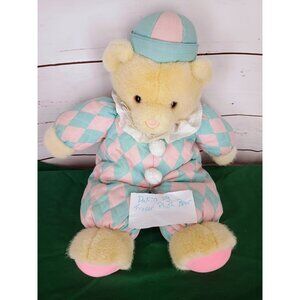 DAKIN Vtge Fraser Collection Baby Circus Bear Squishy Plush Blue Pink 18"‎